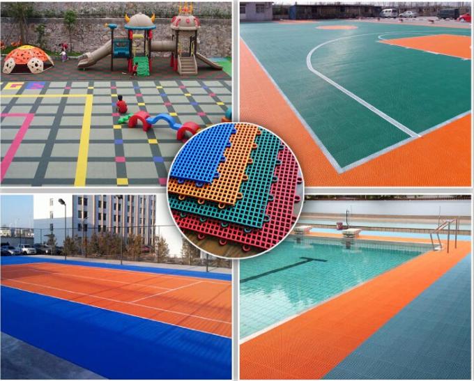 Removable Outdoor Sports Surfaces PP Interlocking Flooring Ultraviolet Proof 3