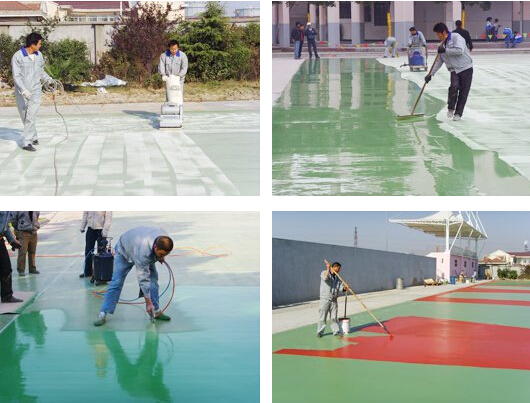 ISO9001 Badminton Court Seamless PU Sports Flooring Non-Poisonous 1
