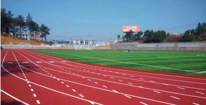 15mm Thick Synthetic Sports Flooring 49.5% Force Reduction Rubber Running Track 0