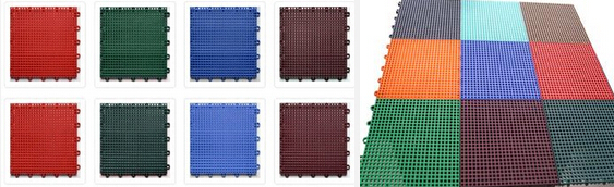 Recyclable Outdoor PP Interlocking Flooring Tiles Multi Field Red 0