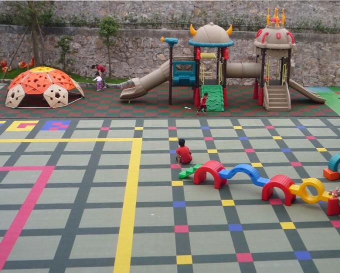 Outdoor Interlocking Rubber Floor Tiles Kindergarten Playground Plastic Flooring 1