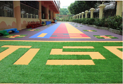 Outdoor Interlocking Rubber Floor Tiles Kindergarten Playground Plastic Flooring 2