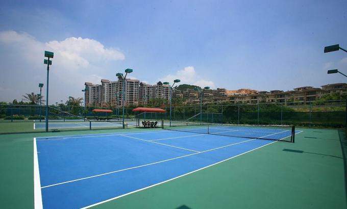 Blue Green Anti Skid Badminton Court Synthetic Flooring Seamless 0