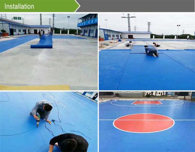 Green Sports PVC Vinyl Flooring / Indoor Basketball Flooring 4.5mm - 7.2 Mm 3