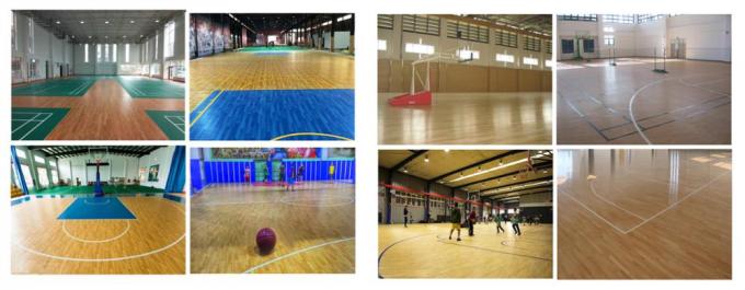 Green Sports PVC Vinyl Flooring / Indoor Basketball Flooring 4.5mm - 7.2 Mm 6