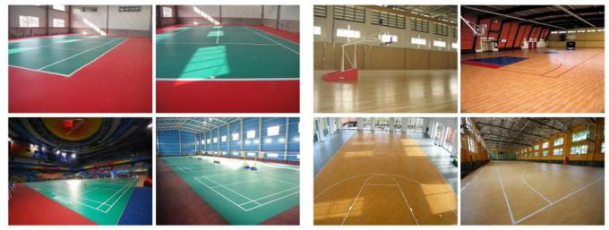 Green Sports PVC Vinyl Flooring / Indoor Basketball Flooring 4.5mm - 7.2 Mm 7