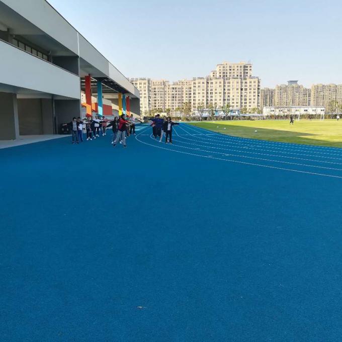 Two Layers Synthetic Sports Flooring Eco-Friendly Blue Playground running track 0