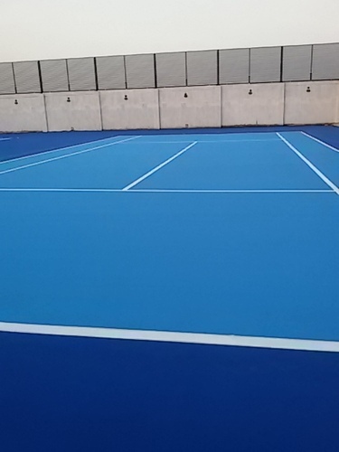 Silicon PU Acrylic Paint Basketball Court Outdoor Tennis Court Installation 0