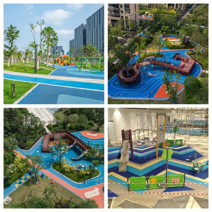 UV Resistant Athletic EPDM Playground Surface Rubber Flooring  High Flexibility 1