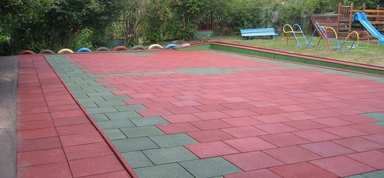 IAAF Wear Resistance Playground Rubber Safety Tiles High Elasticity