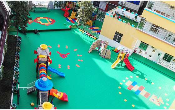 Children'S Play Interlock Rubber Tiles Outdoor Sports Kindergarten Playground Flooring