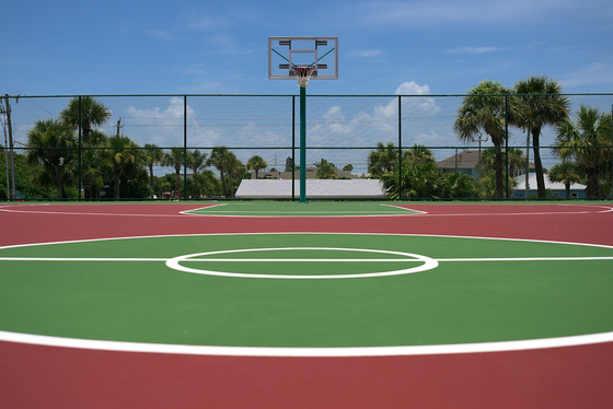 SGS Silicon PU Court Flooring Thick Elastic Outdoor Basketball Court