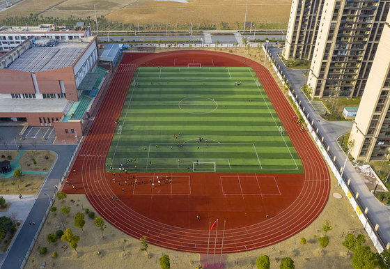 0.66N/mm2 Athletic Track Surfaces 13mm Synthetic Sport Ground Flooring