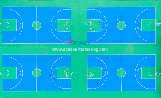 Basketball Courts Pu Sports Flooring 8mm Thick  ISO18001