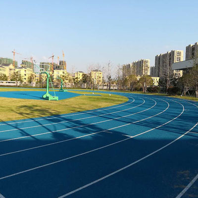 Two Layers Synthetic Sports Flooring Eco-Friendly Blue Playground running track