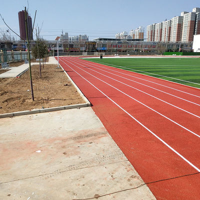 Semicircle Area Prefabricated Synthetic Sports Surfaces Track Red