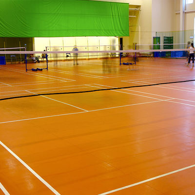 ISO9001 PVC Sport Flooring 1.8m Width Scrape Coating Badminton Flooring