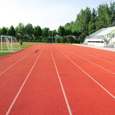 15mm Thickness Eco-friendly Sports Flooring Red Full PU Athletic Track