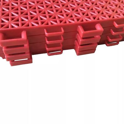 13mm Red Pp Interlocking Sports Flooring Tile Polypropylene Exercise Floor Mats