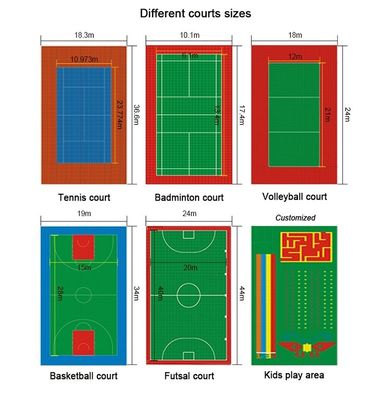 Portable PP Interlocking Flooring Tiles Outdoor Sports Basketball Court