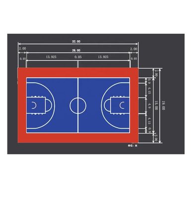 Badminton Court Waterproof PU Sport Flooring Material Harmless