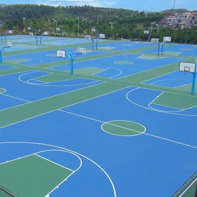 Basketball Court Water Solubility Fadeless PU Sports Flooring Waterproof