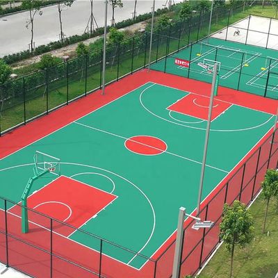 Non Toxic Silicon PU Flooring System Basketball Surface Impact Resistant
