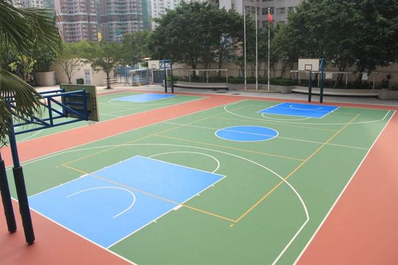 Breathable PU Sports Court Surface Harmless No Cracking Durable