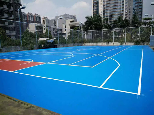 Silicon Pu Sport Flooring Painted Rustproof Synthetic Outdoor Court Surfaces
