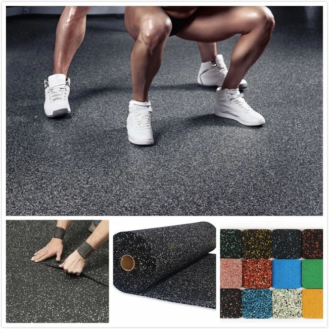 15mm Thickness Interlocking Rubber Gym Floor Mats Fitness Gym Tiles Court 4