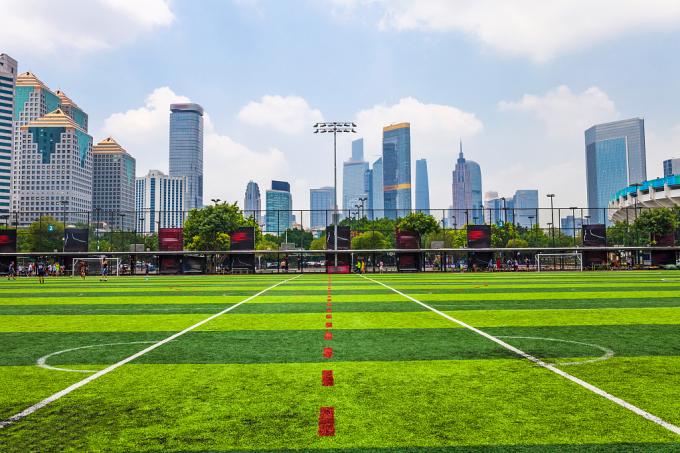 45mm Outdoor Fake Grass Customized Artificial Football Field Green  10000 Dtex 1