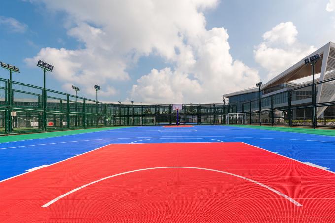 Removable Outdoor Sports Surfaces PP Interlocking Flooring Ultraviolet Proof 0