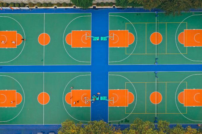 Silicon PU Acrylic Tennis Court Outdoor Eco Basketball Court Installation 1