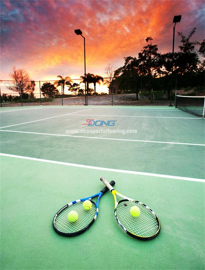 Silicon PU Flooring Paint Material  Sports Tennis Courts Flooring 0