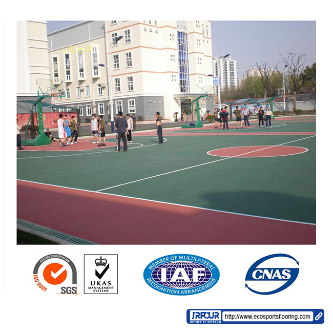 Jointless Self Leveling Liquid Plastic Floor Coating Outdoor Sports Court Basketball Flooring 2