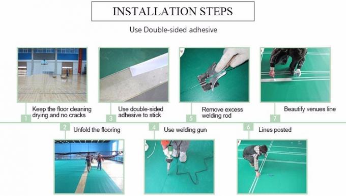 Anti Bacterial PVC Sports Flooring 1.8m Width Flame Retardant Plastic Flooring 3