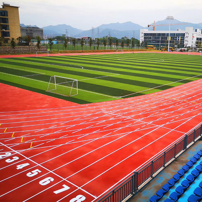Non Toxic 13mm Thick Eco Sports Flooring Synthetic Athletic Track 1