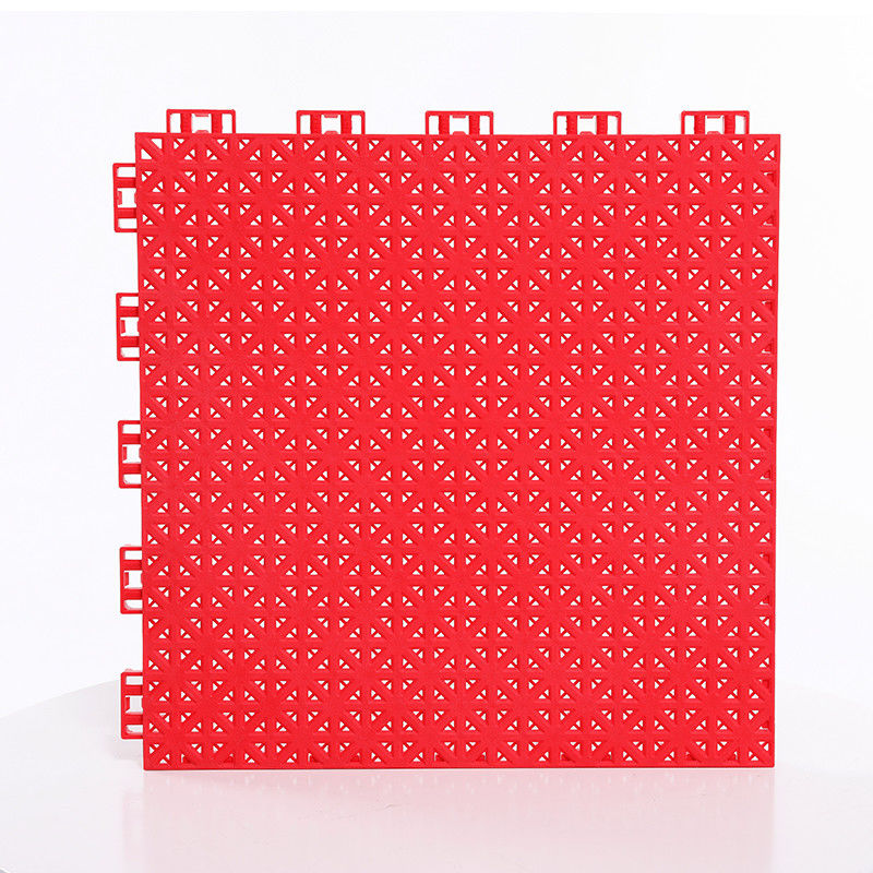 Red Matte PP Recyclable Interlocking Sports Tiles 20mm Thickness