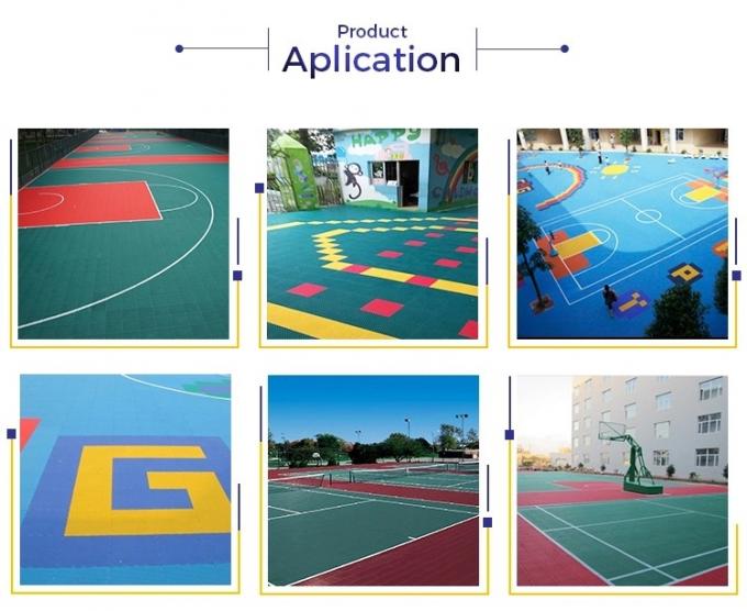 13mm Thickness Interlocking Basketball Flooring Sport Court Tiles For School 0