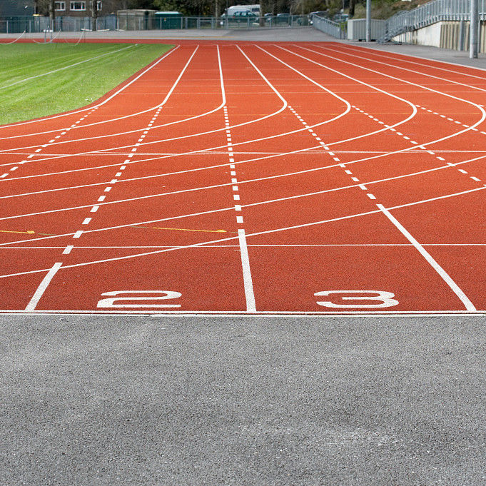 Stadium Synthetic Athletic Flooring Rubber Running Track 20M Length