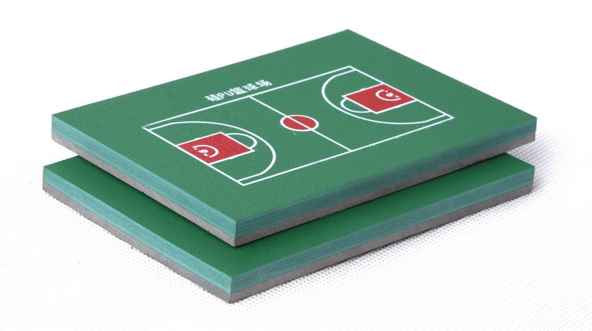 Non Toxic Silicon PU Flooring System Basketball Surface Impact Resistant
