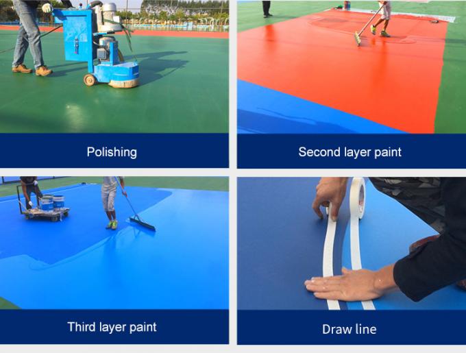 4mm Fadeless Surface PU Sports Flooring For Volleyball Court Colorful 2