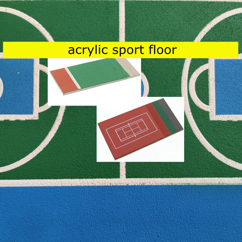 Cushion Surface Acrylic Tennis Court Floor Colorful 3mm Thickness 0