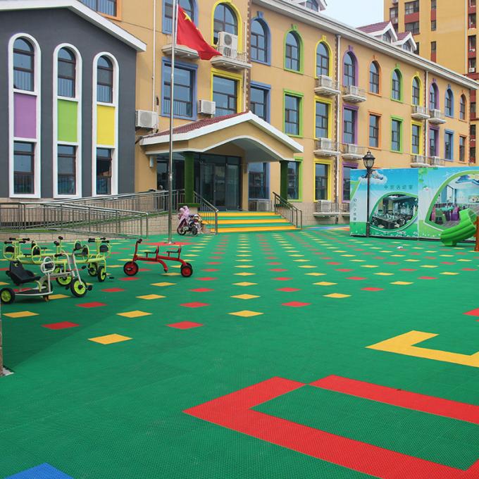 Moisture Proof Outdoor Sports Surfaces Colorful Interlocking No Bulging 1