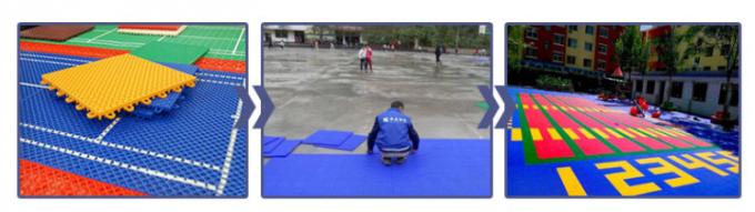 Moisture Proof Outdoor Sports Surfaces Colorful Interlocking No Bulging 0