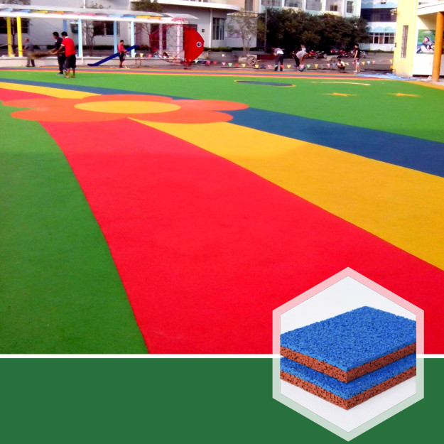 Environmental Playground Wetpouring Surface Chips Epdm Rubber Granules Red Color