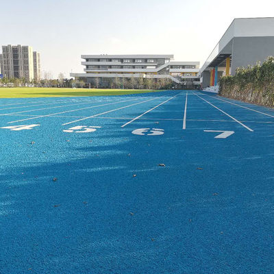 Two Layers Synthetic Sports Flooring Eco-Friendly Blue Playground running track