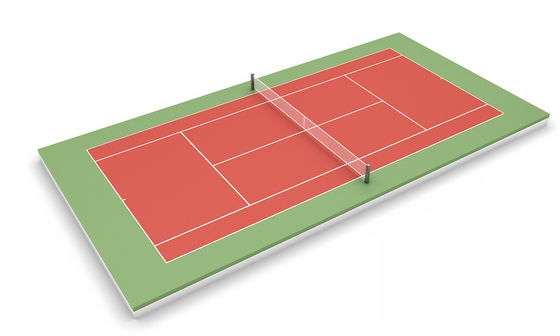 Water Resistant Indoor Acrylic Tennis Court Surface Green Blue Red