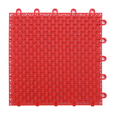 Recyclable Outdoor PP Interlocking Flooring Tiles Multi Field Red