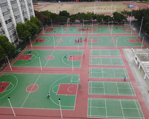 UV-Resistance Surface PU Sports Flooring Volleyball Court Red Blue